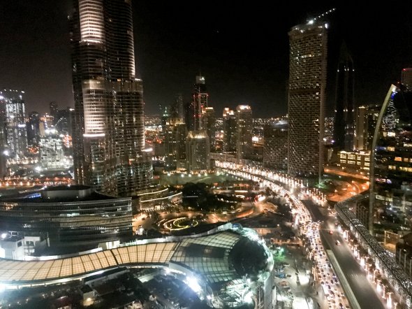 Downtown Dubai in der Nacht Downtown Dubai in der Nacht