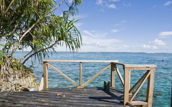 The Jetty, Looking south from the jetty on Tetepare island, Salomonen The Jetty, Looking south from the jetty on Tetepare island, Salomonen