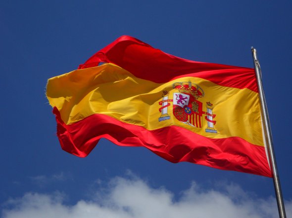 Spanien Flagge Im Pol Spanien Flagge Im Pol