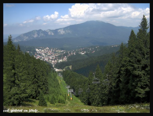 Mount Postavaru and the town of Predeal seen from Clabucet mountain, Carpathians, Romania - hdr Mount Postavaru and the town of Predeal seen from Clabucet mountain, Carpathians, Romania - hdr