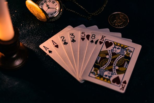 Nahaufnahmefoto Von Spielkarten Nahaufnahmefoto Von Spielkarten