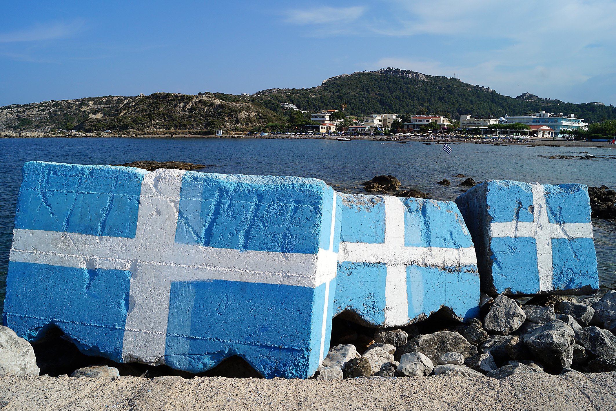 Griechische Nationalfarben. Foto: Christian Maskos Griechische Nationalfarben. Foto: Christian Maskos