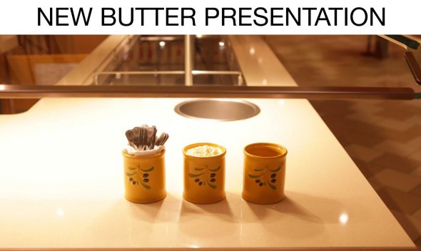 Die neue Butterpräsentation bei Carnival: Hier muss eine andere Lösung her. Die neue Butterpräsentation bei Carnival: Hier muss eine andere Lösung her.