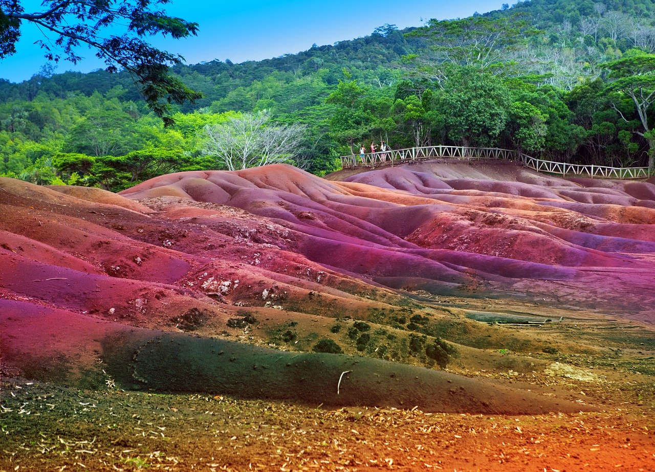 Das Naturphänomen Siebenfarbige Erde auf Mauritius. Das Naturphänomen Siebenfarbige Erde auf Mauritius.