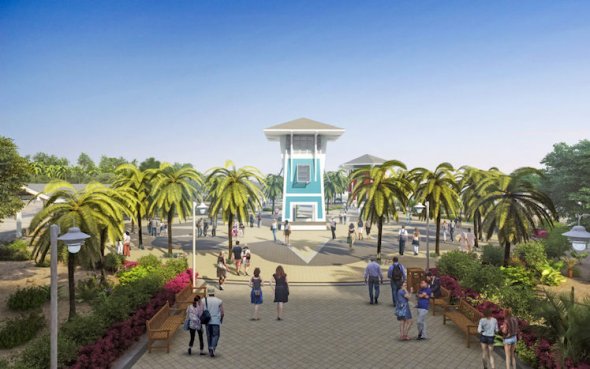 Arrival Plaza von Ocean Cay, der brandneuen Privatinsel von MSC Kreuzfahrten
