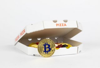 Bitcoin And Open Pizza Box