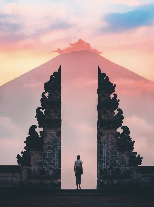 Die Auf Tempel Steht; Bali, Indonesia